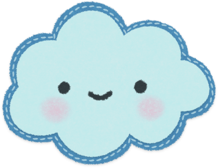 Realistic Felt Baby Planner Stickers Happy Cloud